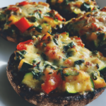 Vegetable stuffed portobello mushrooms